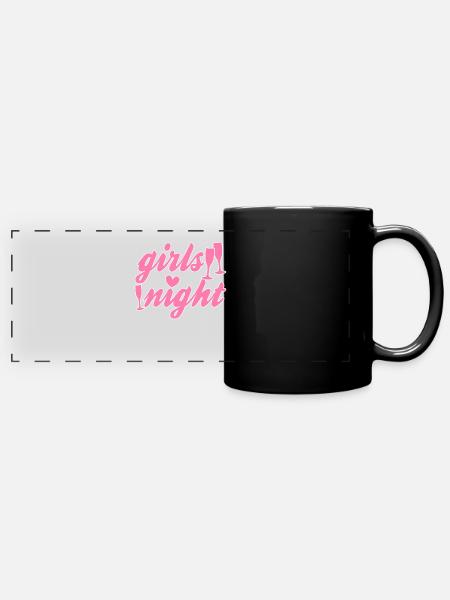 Mädels night - Panorama-Tasse farbig - Schwarz