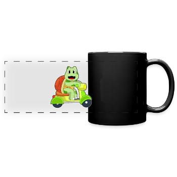 Schildkröte Motorroller - Panorama-Tasse farbig - Schwarz - Vorne