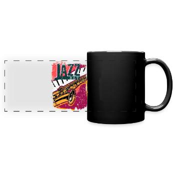 Jazz Musik Improvisation Festival - Panorama-Tasse farbig - Schwarz - Vorne