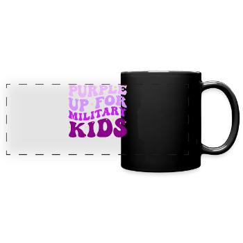 Groovy Purple Up pour le Mois des enfants militaires The Mili - Mug panoramique uni - noir - Devant