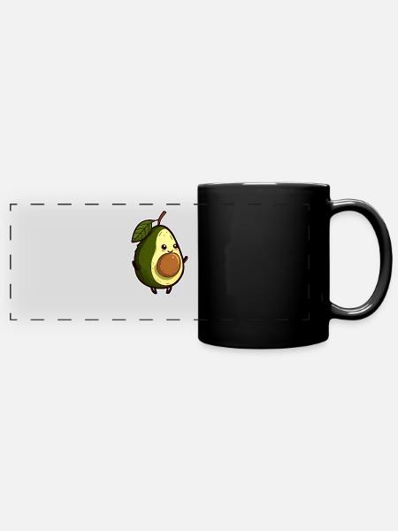 Avocado - Panorama-Tasse farbig - Schwarz