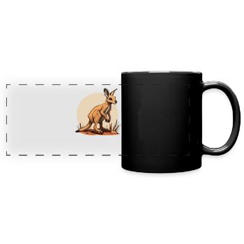 Känguru comic cartoon Style - Panorama-Tasse farbig - Schwarz - Vorne