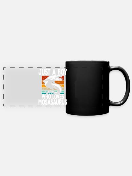 Mosasaurus Dinosaurier - Panorama-Tasse farbig - Schwarz