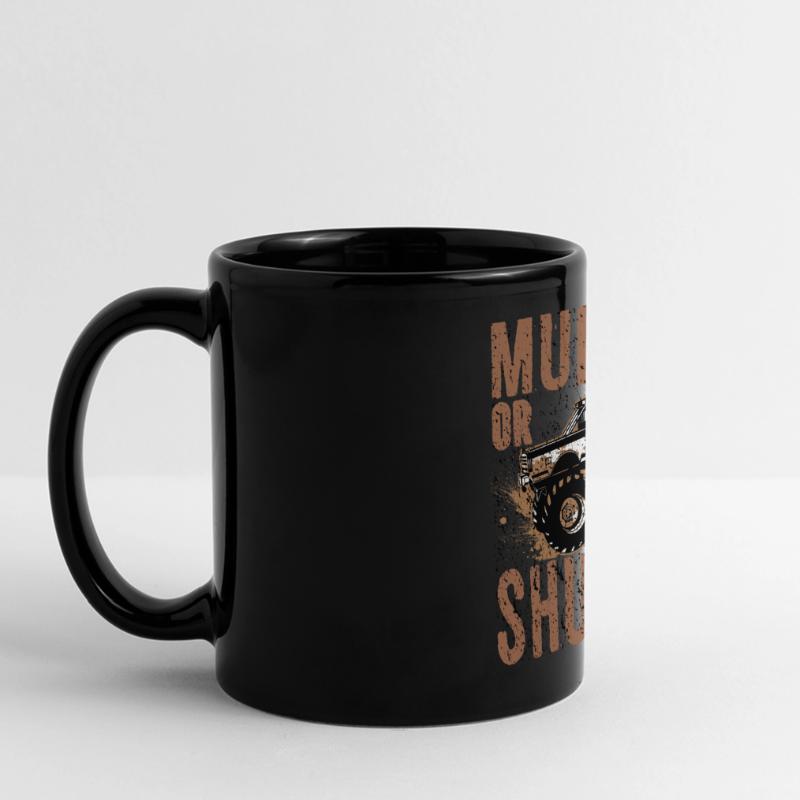 Mudder-Geschenk Schlamm auf- oder Schweigen Mudding-Humor Panorama-Tasse farbig