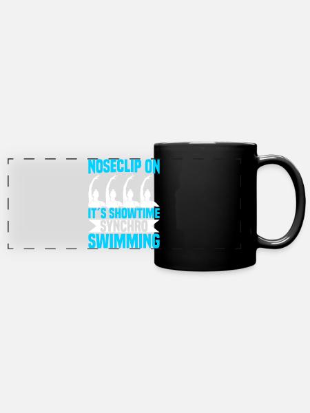 Synchronschwimmen - Panorama-Tasse farbig - Schwarz