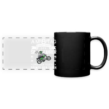 Lustiger Spruch Simsonfahrer S50 S51 Simme Moped - Panorama-Tasse farbig - Schwarz - Vorne