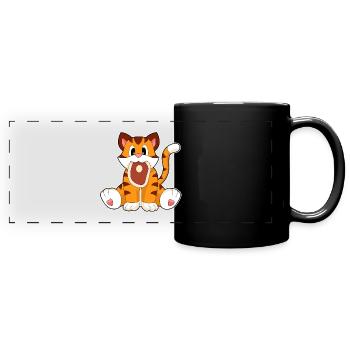 Tiger Fleisch - Panorama-Tasse farbig - Schwarz - Vorne
