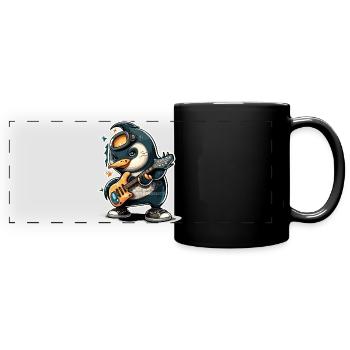Rocker Penguin - Full Colour Panoramic Mug - black - Front