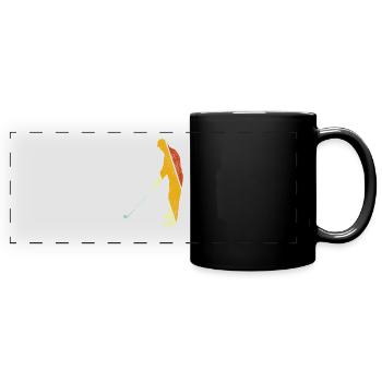 Golf Retro - Panorama-Tasse farbig - Schwarz - Vorne