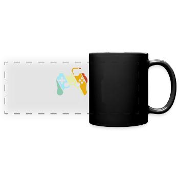 Gaming Retro - Panorama-Tasse farbig - Schwarz - Vorne