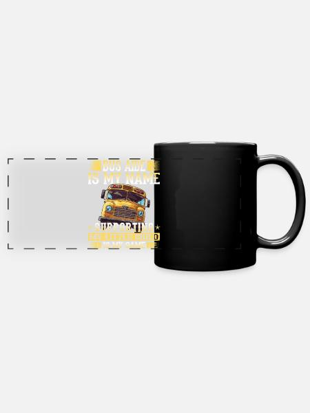 Schulbuswärter - Schulbusfahrer - Panorama-Tasse farbig - Schwarz