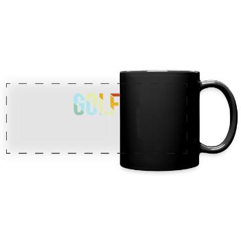 Golf Retro - Panorama-Tasse farbig - Schwarz - Vorne