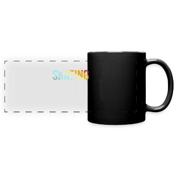 Skating Retro - Panorama-Tasse farbig - Schwarz - Vorne