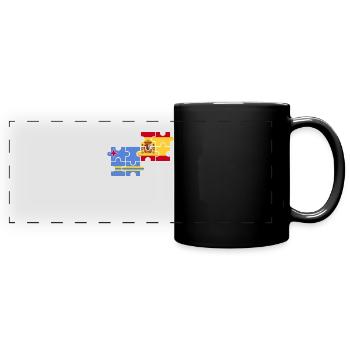 Aruba Spanien Flagge Spanisch Arubaner - Panorama-Tasse farbig - Schwarz - Vorne