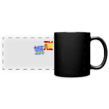 Aruba Spanien Vintage Flagge Spanisch Arubaner - Panorama-Tasse farbig - Schwarz - Vorne