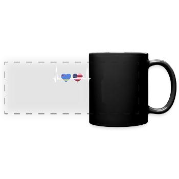 Aruba USA Herzschlag Flagge Amerikaner Arubaner - Panorama-Tasse farbig - Schwarz - Vorne
