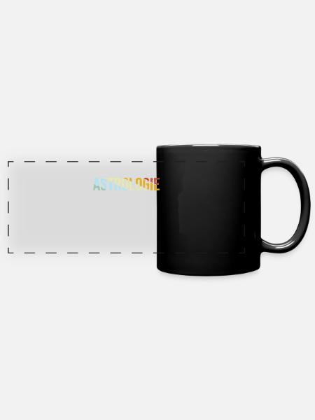 Astrologie Retro - Panorama-Tasse farbig - Schwarz