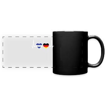 Honduras Germany Heartbeat Flag Honduran - Full Colour Panoramic Mug - black - Front