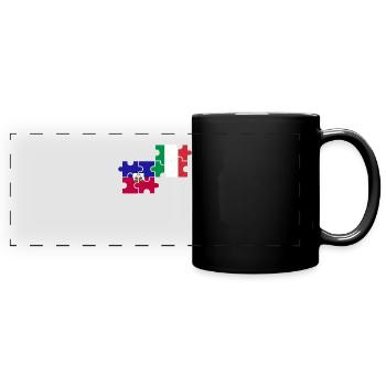Haiti Italy Flag Italian Haitian - Full Colour Panoramic Mug - black - Front