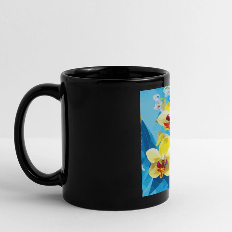 Orchid Pattern Tropical Pattern Jungle Pattern Full Colour Panoramic Mug
