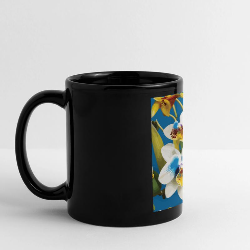 Orchid Pattern Tropical Pattern Jungle Pattern Full Colour Panoramic Mug