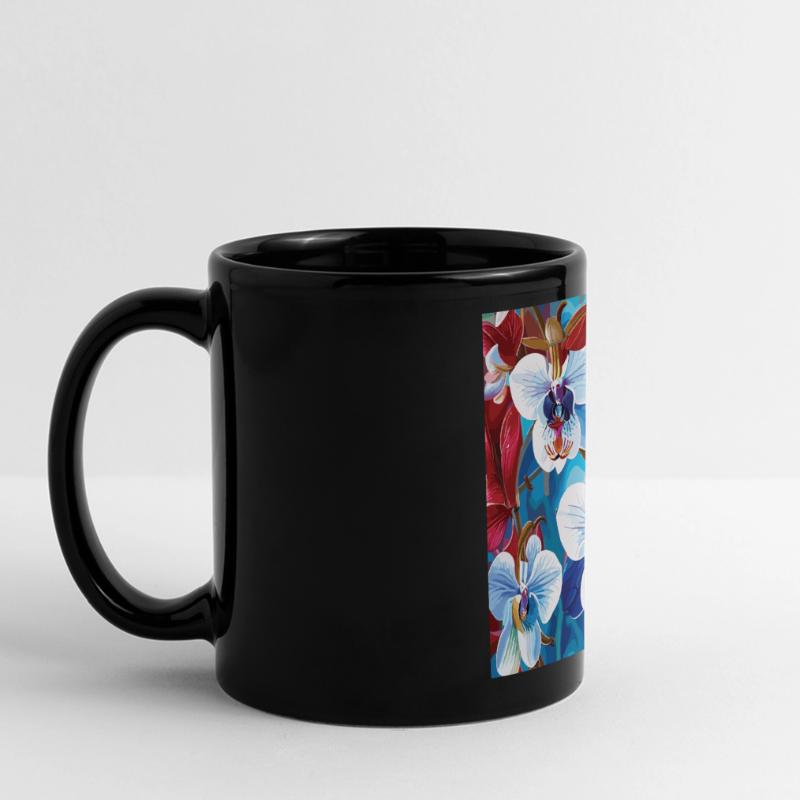 Orchid Pattern Tropical Pattern Jungle Pattern Full Colour Panoramic Mug