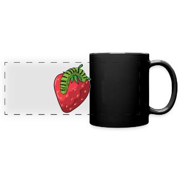 Caterpillar strawberry - Full Colour Panoramic Mug - black - Front