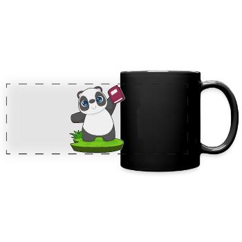 Panda Book - Full Colour Panoramic Mug - black - Front