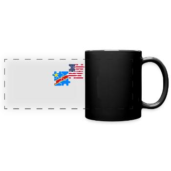 RD Congo USA Flag Américano-Congolais - Mug panoramique uni - noir - Devant