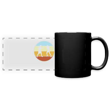 Boxen Retro - Panorama-Tasse farbig - Schwarz - Vorne