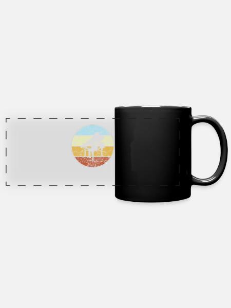Klavier Retro - Panorama-Tasse farbig - Schwarz