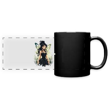 Enchanting fairy with sparkling wings for ladies - Full Colour Panoramic Mug - black - Front