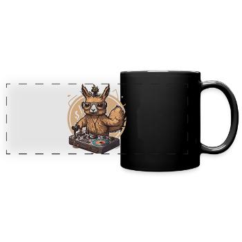 Llama Beats - Full Colour Panoramic Mug - black - Front