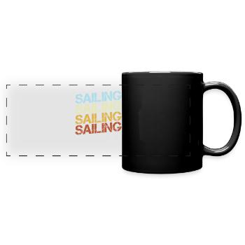 Rétro de la voile - Mug panoramique uni - noir - Devant