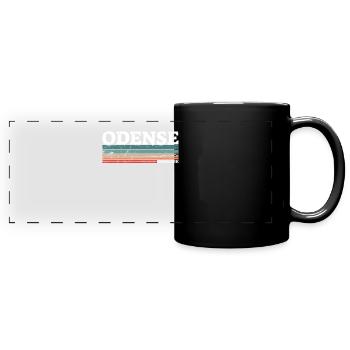 Odense Denmark Vintage Danish Retro Dane - Full Colour Panoramic Mug - black - Front