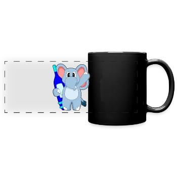 Thermomètre clinique pour éléphants - Mug panoramique uni - noir - Devant