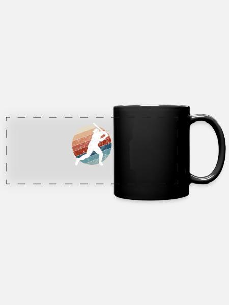 Baseball Retro - Panorama-Tasse farbig - Schwarz