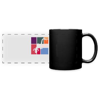 Eidechse - Panorama-Tasse farbig - Schwarz - Vorne