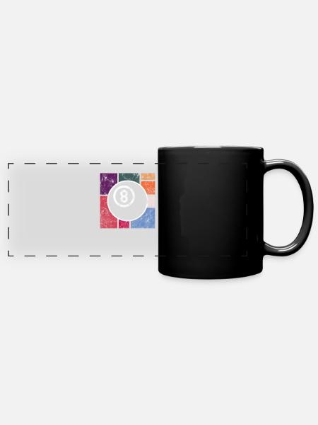 Billiards - Panorama-Tasse farbig - Schwarz