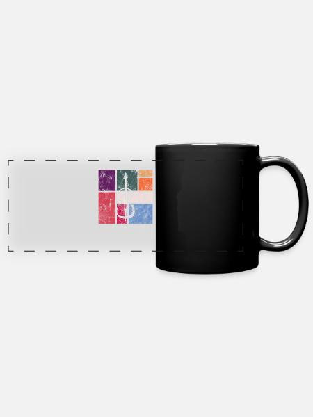 Geige - Panorama-Tasse farbig - Schwarz
