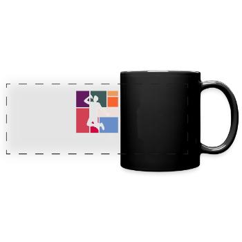 Singen - Panorama-Tasse farbig - Schwarz - Vorne