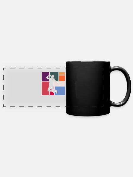 Singen - Panorama-Tasse farbig - Schwarz