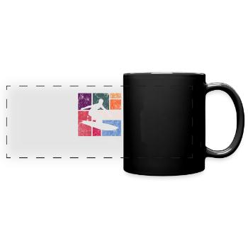 Surfen - Panorama-Tasse farbig - Schwarz - Vorne