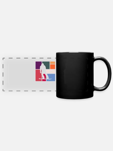 Snowboarding - Panorama-Tasse farbig - Schwarz
