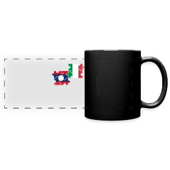 Laos Italien Vintage Flagge Italienisch Laote - Panorama-Tasse farbig - Schwarz - Vorne