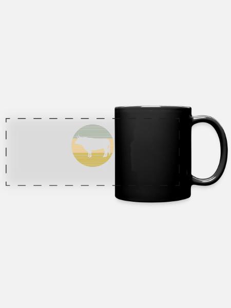 Stier - Panorama-Tasse farbig - Schwarz