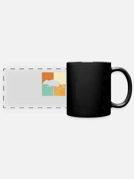 Maus - Panorama-Tasse farbig - Schwarz