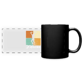 Fitness - Panorama-Tasse farbig - Schwarz - Vorne