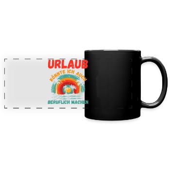 Sommerurlaub Urlauber Urlaub - Panorama-Tasse farbig - Schwarz - Vorne