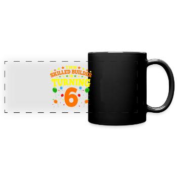 6ème anniversaire Boy Brick Builder 6 ans Cadeaux - Mug panoramique uni - noir - Devant